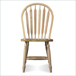 International Concepts Arrowback Windsor Wood Side Chair in Natural Finish