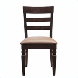 International Concepts Ladderback Vinyl Side Chair in Rich Mocha Finish (Set of Two)