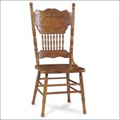 International Concepts Double Pressback Wood Side Chair in Medium Oak