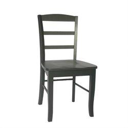 International Concepts Madrid Ladderback Wood Side Chairs in Black (Set of 2)