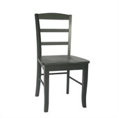 International Concepts Madrid Ladderback Wood Side Chairs in Black (Set of 2)