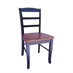 International Concepts Madrid Ladderback Chairs in Black/Cherry (Set of 2)