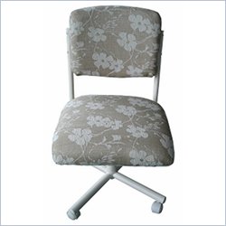 International Concepts Leisure Floral Upholstered White Metal Chair (Set of 2)