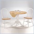 International Concepts Dual Drop Leaf Table & Windsor Chair Set (White/Natural)
