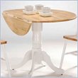 International Concepts Dual Drop Leaf Casual Dining Table in White and Natural Finish
