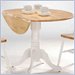 International Concepts Dual Drop Leaf Casual Dining Table in White and Natural Finish