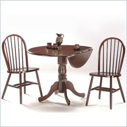 International Concepts Round 42" Dual Drop Leaf Dining Table (Merlot)