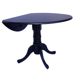 International Concepts 42 Round Dual Drop Leaf Dining Table in Black