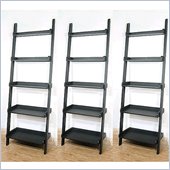 International Concepts 5-Tier Leaning Wall Bookcase in Black