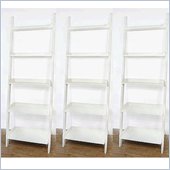 International Concepts 5-Tier Leaning Wall Bookcase in White
