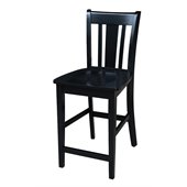 International Concepts San Remo 24 Stool  in Black