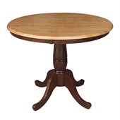 International Concepts 36 Round Dining Table in Cinnamon / Espresso