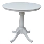 International Concepts 36 Round Counter High Table in Linen White