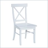 International Concepts Simply Linen X-Back Chair in White (set of 2)
