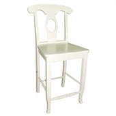 International Concepts Empire 24 Solid Wood Seat Stool in Linen White
