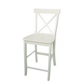 International Concepts X-back 24 Stool in Linen White