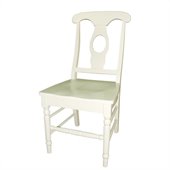 International Concepts Empire Wood Chair in Linen White (set of 2)