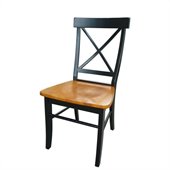 International Concepts X-Back Dining Chair in Black/Cherry (set of 2)