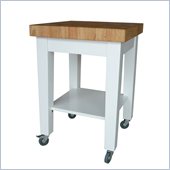 International Concepts Kitchen Island in White/Natural