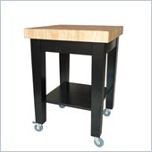 International Concepts Kitchen Island in Black/Natural