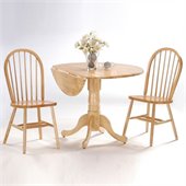 International Concepts 3 Piece 42 Round Dining Set in Natural