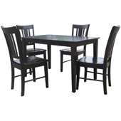 International Concepts 5 Piece Shaker Dining Set in Rich Mocha