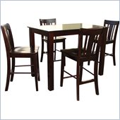 International Concepts 5 Piece Counter Height Pub Set in Rich Mocha