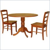 International Concepts 3 Piece 42 Round Dining Set in Cottage Oak