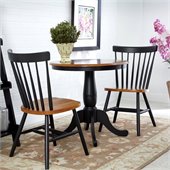 International Concepts 3 Piece 30 Round Dining Set in Black/Cherry