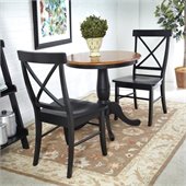 International Concepts 3 Piece 30 Dining Set in Black/Cherry