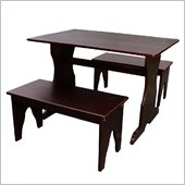International Concepts Table with 2 Benches in Rich Mocha