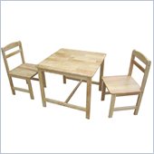 International Concepts 3 Piece Kids Table and Chair Set in Natural