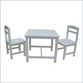 International Concepts 3 Piece Kids Table and Chair Set in Linen White