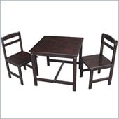 International Concepts 3 Piece Kids Table and Chair Set in Rich Mocha