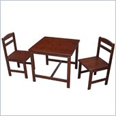 International Concepts 3 Piece Kids Table and Chair Set in Cottage Oak