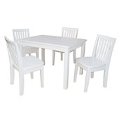 International Concepts 5 Piece Mission Table Set in Linen White