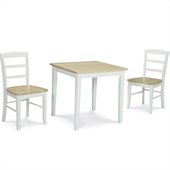 International Concepts 3 Piece Round Table Dining Set in White/Natural