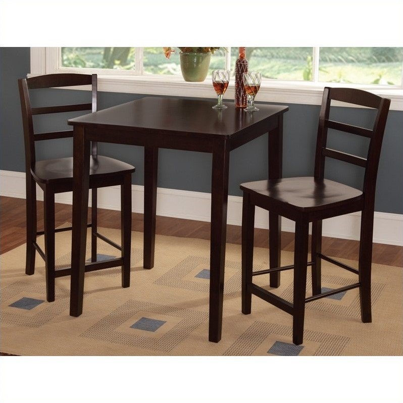 International Concepts 3 Piece Gathering Height Dining in Rich Mocha