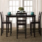 International Concepts 5 Piece Gathering Height Dining Set in Black