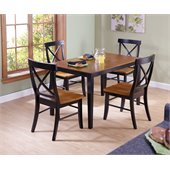International Concepts 5 Psc X-Back Chairs Dining Set in Black Cherry