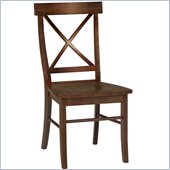 International Concepts Solid Wood X-Back Chair in Cottage Oak Set of 2