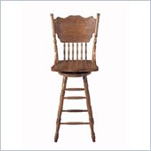 International Concepts 30 Double Pressback Bar stool with Swivel in Medium Oak