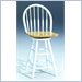 International Concepts 24" Windsor Spindleback Swivel Counter Stool in White and Natural
