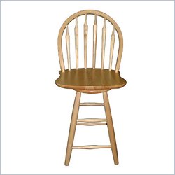 International Concepts 24" Windsor Arrowback Swivel Counter Stool in Natural