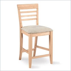 International Concepts 24 Unfinished Roma Stool with Upholstered Seat