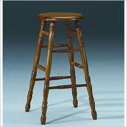 International Concepts 29" Round Top Bar stool in Medium Oak