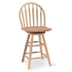 International Concepts 24 Unfinished Arrowback Windsor Swivel Stool
