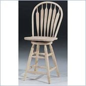 International Concepts 24 Steambent Unfinished Arrow Windsor Swivel Stool