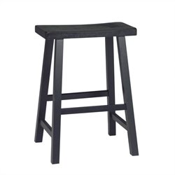 International Concepts 24" Saddleseat Counter Stool in Distressed Black