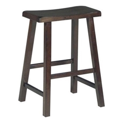 International Concepts 24" Saddleseat Counter Stool in Distressed Walnut